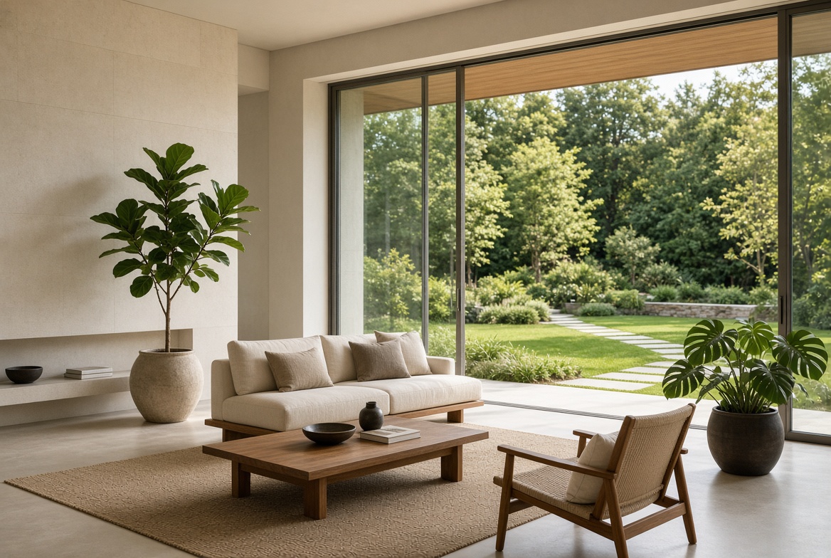 Decorative plants in a modern interior